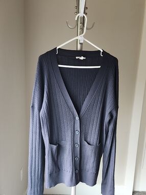 Splendid Oversized Cable Cardigan Dark Blue Size L
